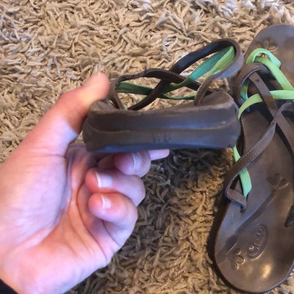 Chaco sandals Chaco outdoor shoes floral shoes green and brown size W8 travel​​​ - Picture 5 of 6